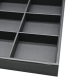 12 Compartment Black Leatherette Jewelry Showcase Display Tray