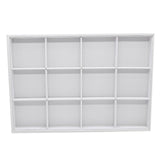 12 Compartment White Leatherette Jewelry Showcase Display Tray