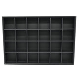 24 Compartment Black Leatherette Jewelry Showcase Display Tray