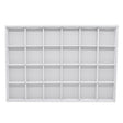24 Compartment White Leatherette Jewelry Showcase Display Tray