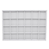 24 Compartment White Leatherette Jewelry Showcase Display Tray