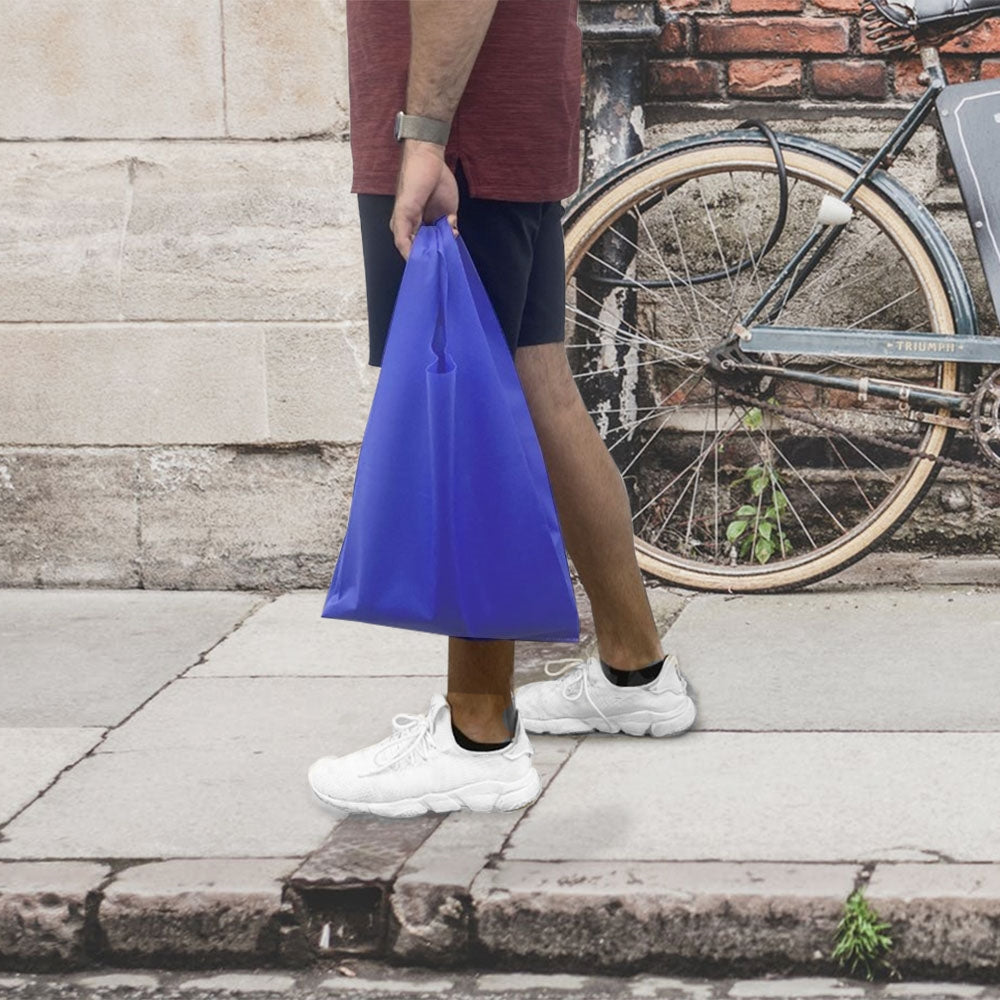 12" x 21" Blue Reusable Handle Gift Grocery Shopping Bags