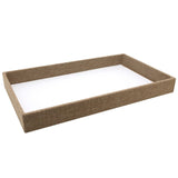 Brown Burlap Full Size Jewelry Display Tray, 1-1/2" Tall