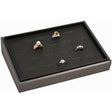 Steel Grey Leatherette 18 Slot Jewelry Ring Display Tray