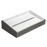 Steel Grey Leatherette Jewelry Earring / Pendant Display Tray, Holds 15 Items