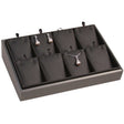 Steel Grey Leatherette 8 Compartment Jewelry Earring / Pendant Display Tray