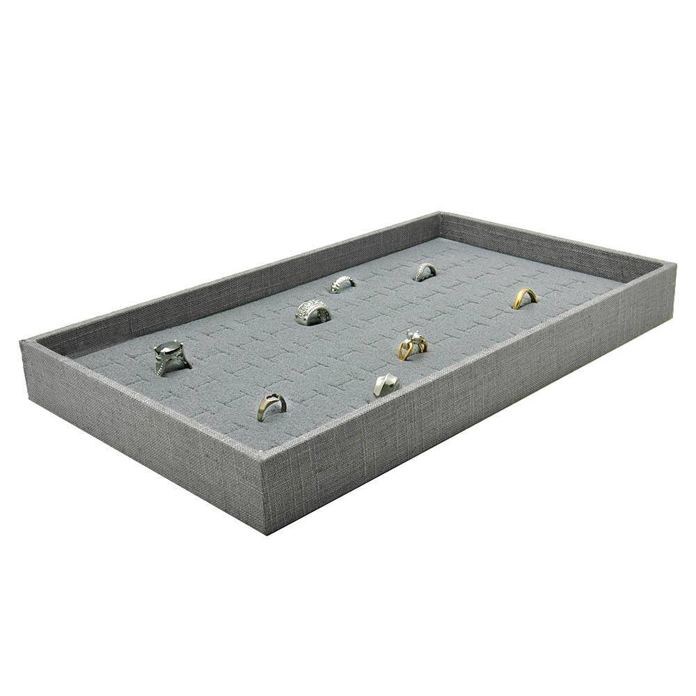 Grey Linen Jewelry Tray-Full Size-1-1/2"