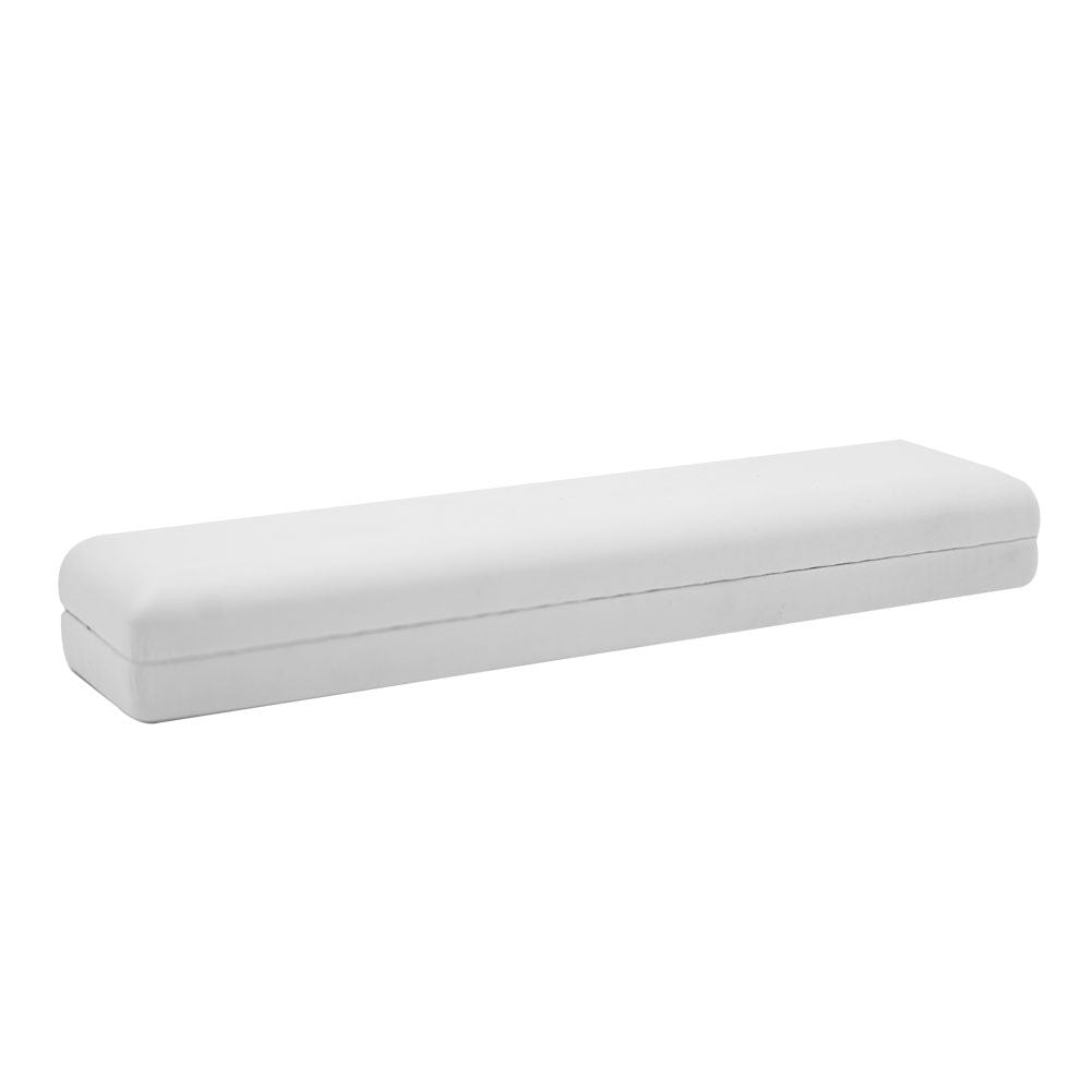 White Leatherette Jewelry Bracelet or Watch Box