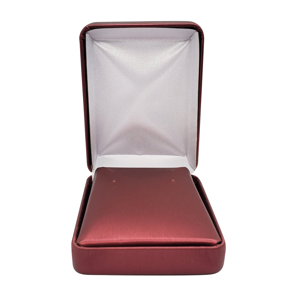 Burgundy Leatherette Jewelry Pendant or Earring Box