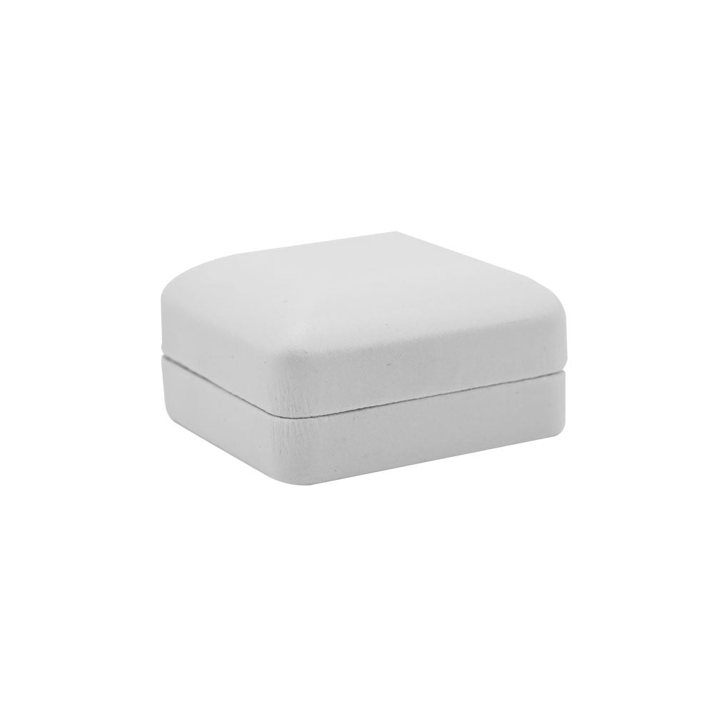 White Leatherette Jewelry Pendant Box