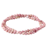 Wood Rhodonite 4mm Round Beads - Natural Earthy Gemstone Strand