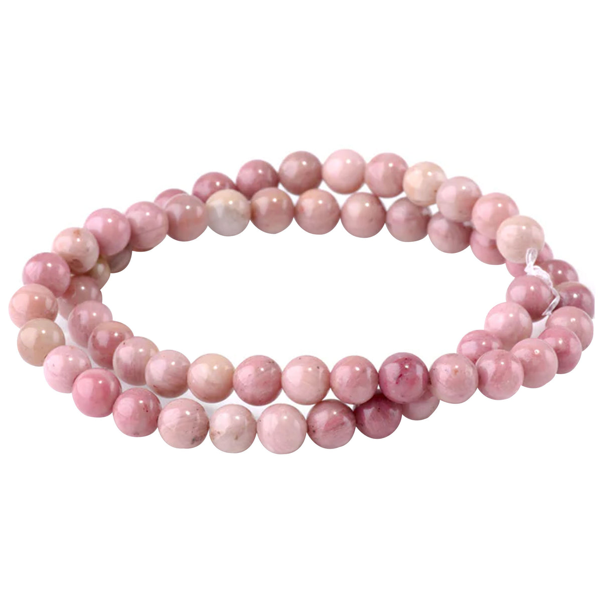 Wood Rhodonite 6mm Round Beads - Natural Earthy Gemstone Strand