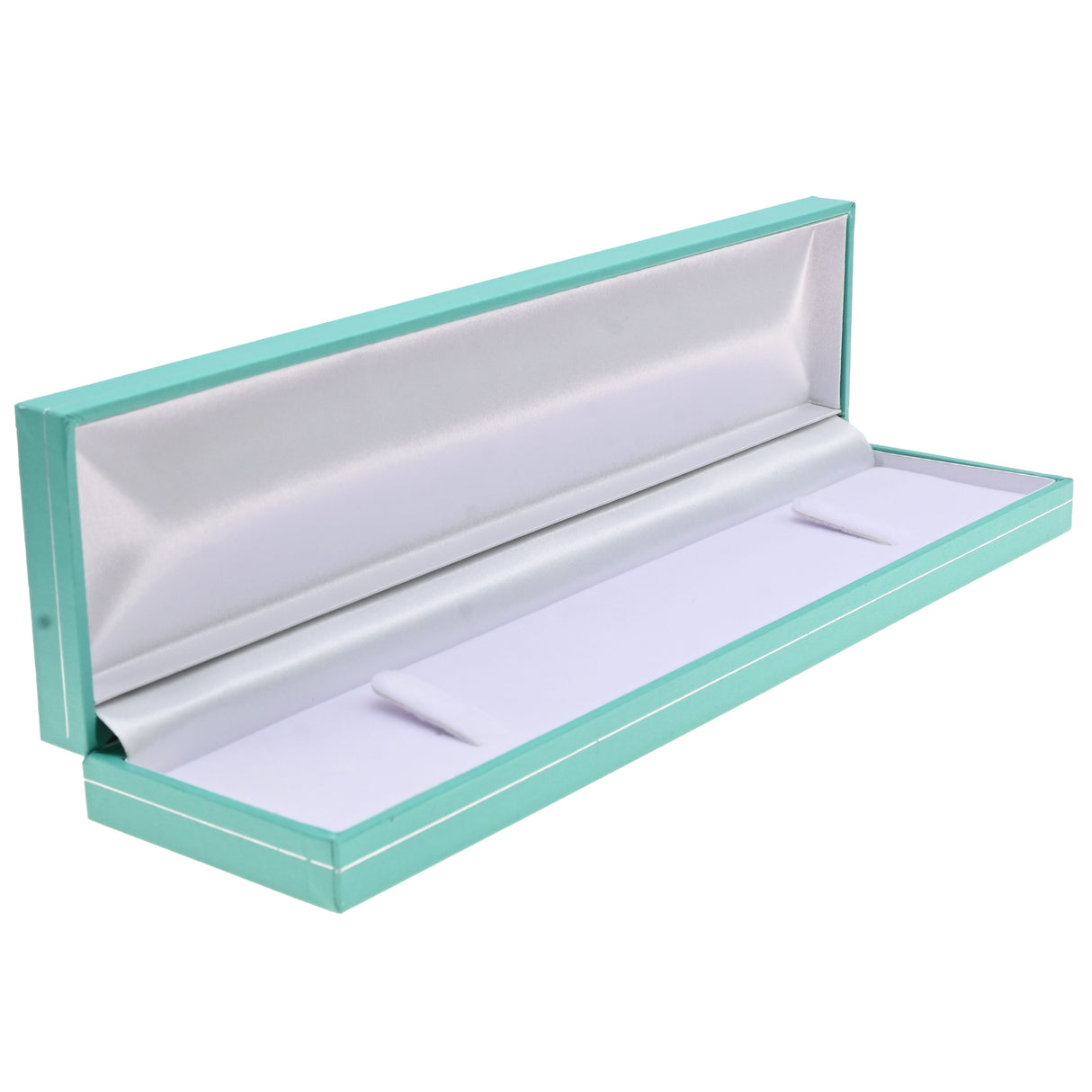 Teal Leatherette Bracelet & Watch Box with Silver Trim - Pack of 12