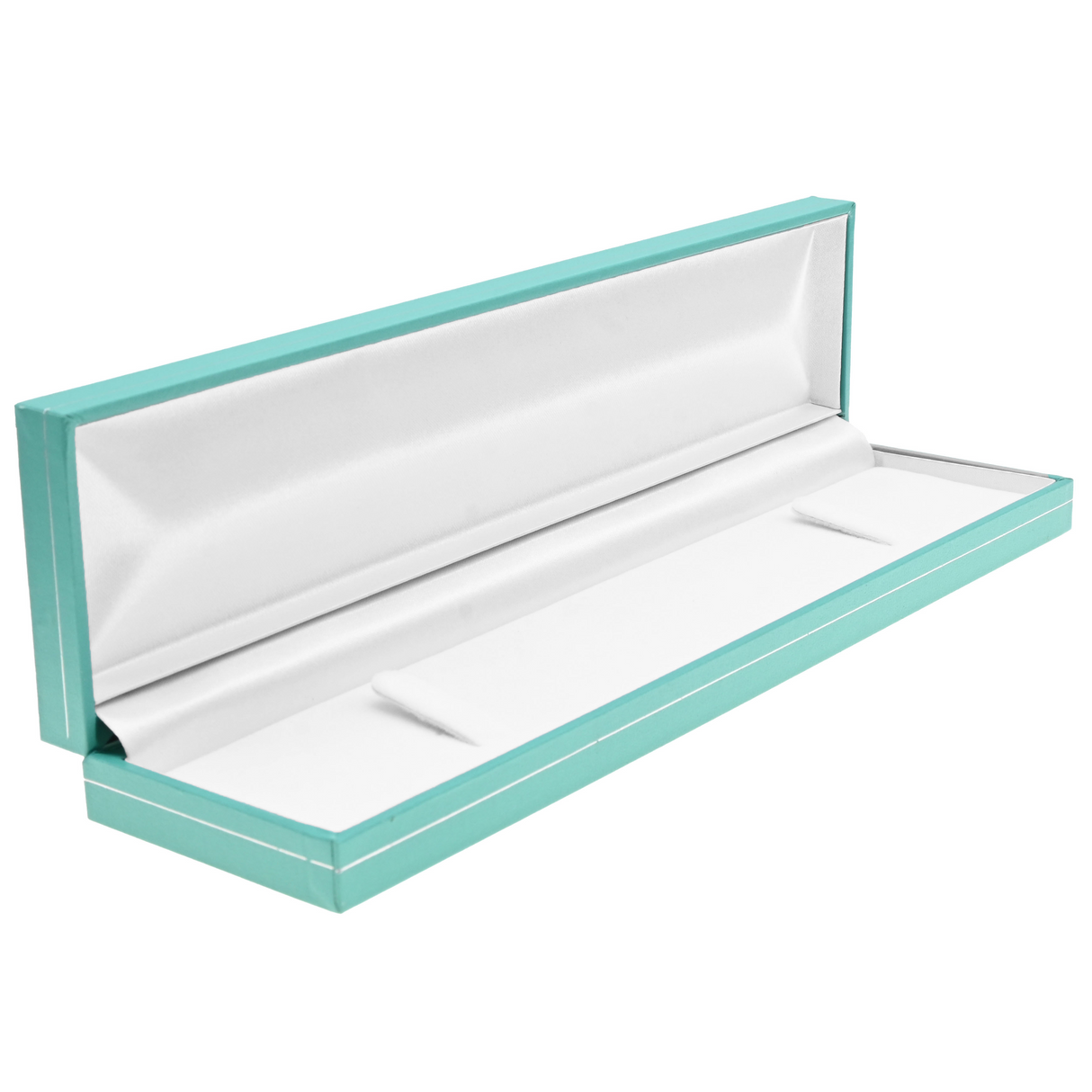 Teal Leatherette Bracelet & Watch Box with Silver Trim - Pack of 12