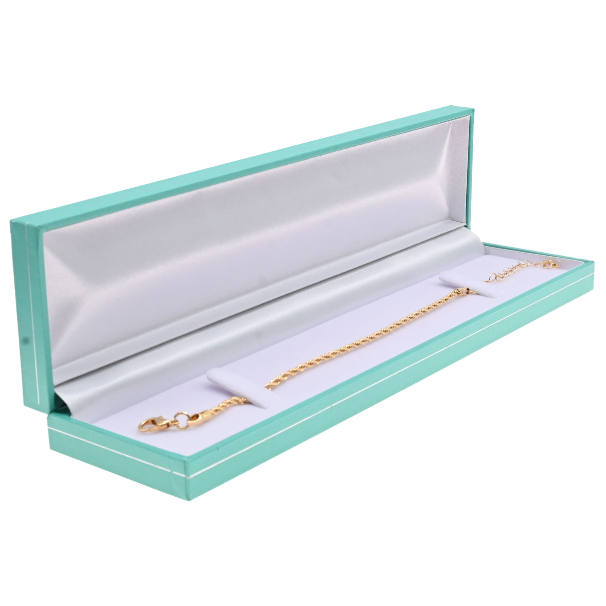Teal Leatherette Bracelet & Watch Box with Silver Trim - Pack of 12