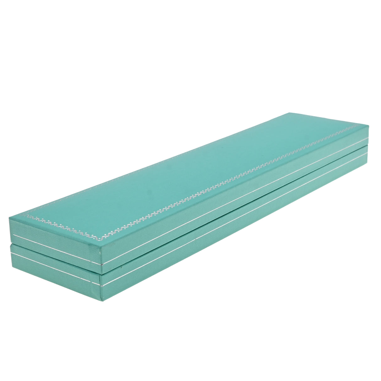 Teal Leatherette Bracelet & Watch Box with Silver Trim - Pack of 12