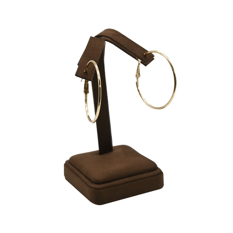 Brown Suede Jewelry Earring Tree Stand - 5" Tall
