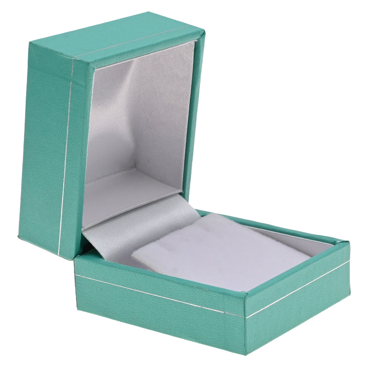 Teal Leatherette Earring Box with Silver Trim - Pack of 12