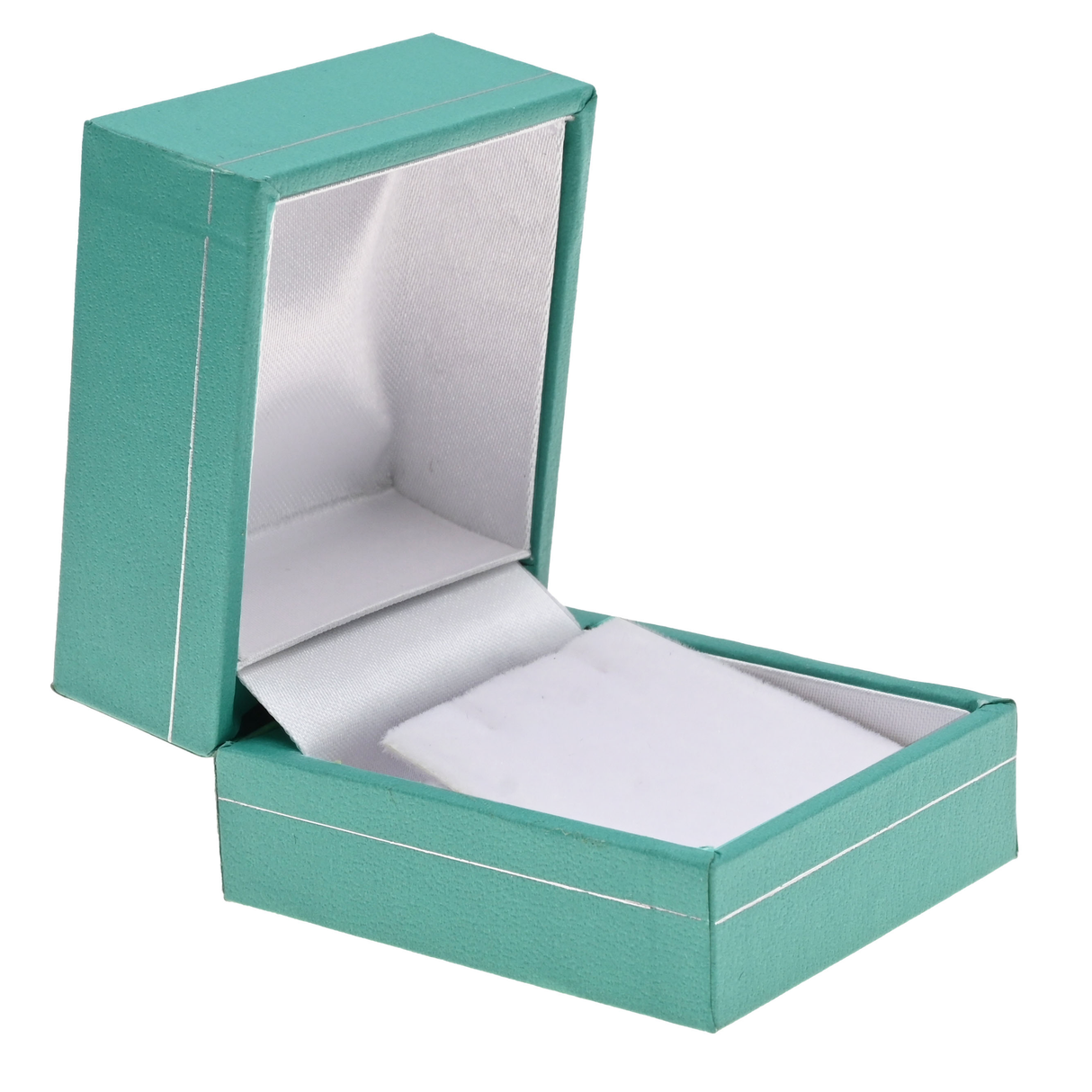 Teal Leatherette Earring Box with Silver Trim - Pack of 12