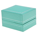 Teal Leatherette Earring Box with Silver Trim - Pack of 12