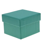 Teal Leatherette Earring Box with Silver Trim - Pack of 12