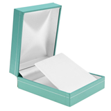 Teal Leatherette Earring & Pendant Box with Silver Trim - Pack of 12