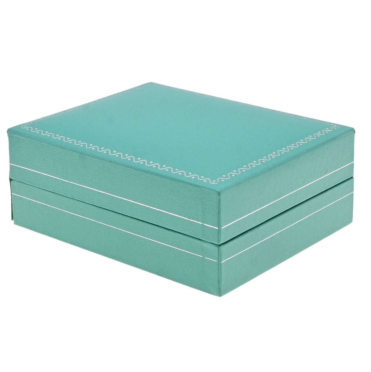 Teal Leatherette Earring & Pendant Box with Silver Trim - Pack of 12