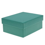 Teal Leatherette Earring & Pendant Box with Silver Trim - Pack of 12
