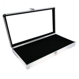Silver Aluminum Jewelry Display Tray with Glass Lid