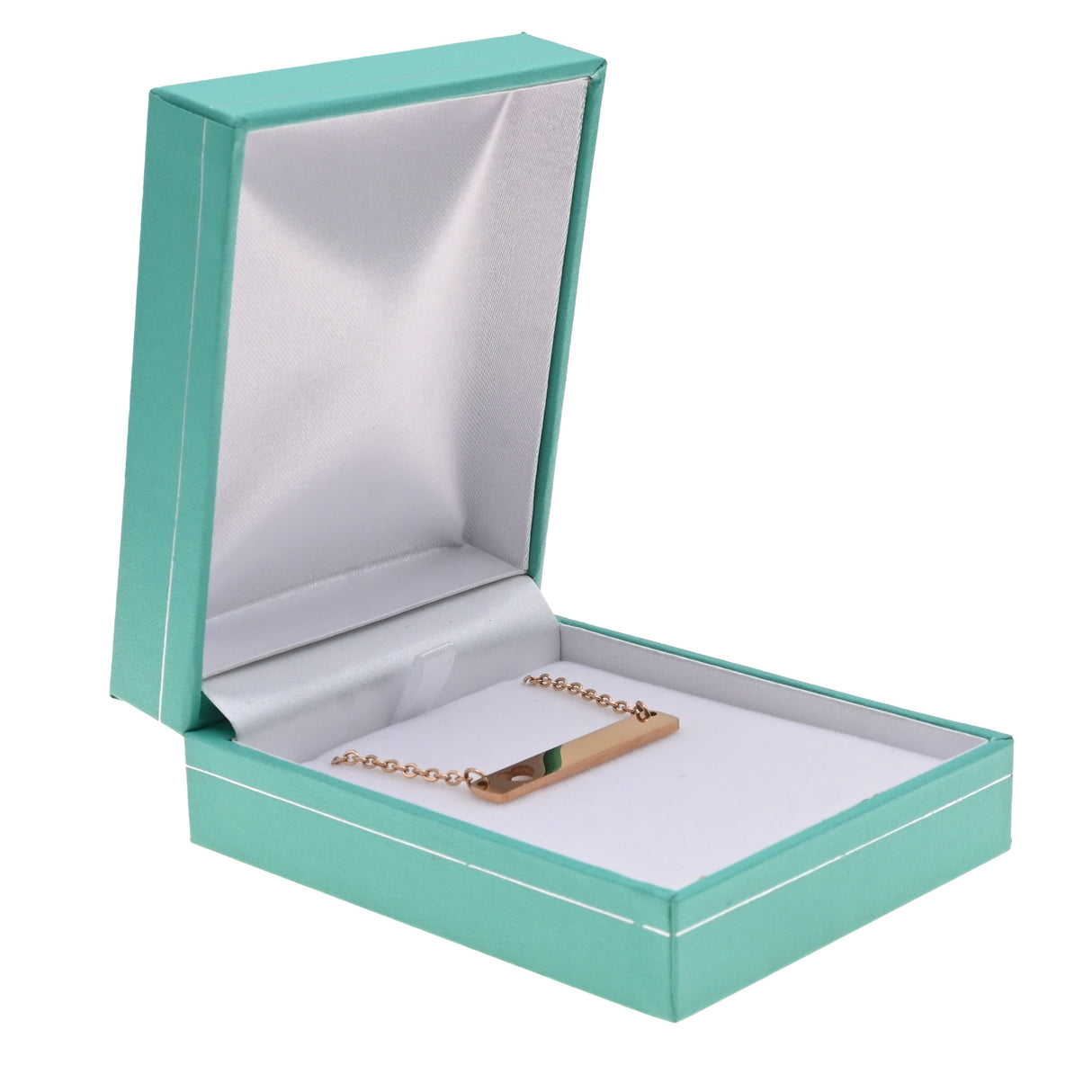 Teal Leatherette Pendant Box with Silver Trim - Pack of 12