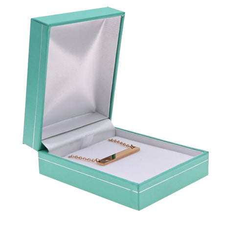 Teal Leatherette Pendant Box with Silver Trim - Pack of 12