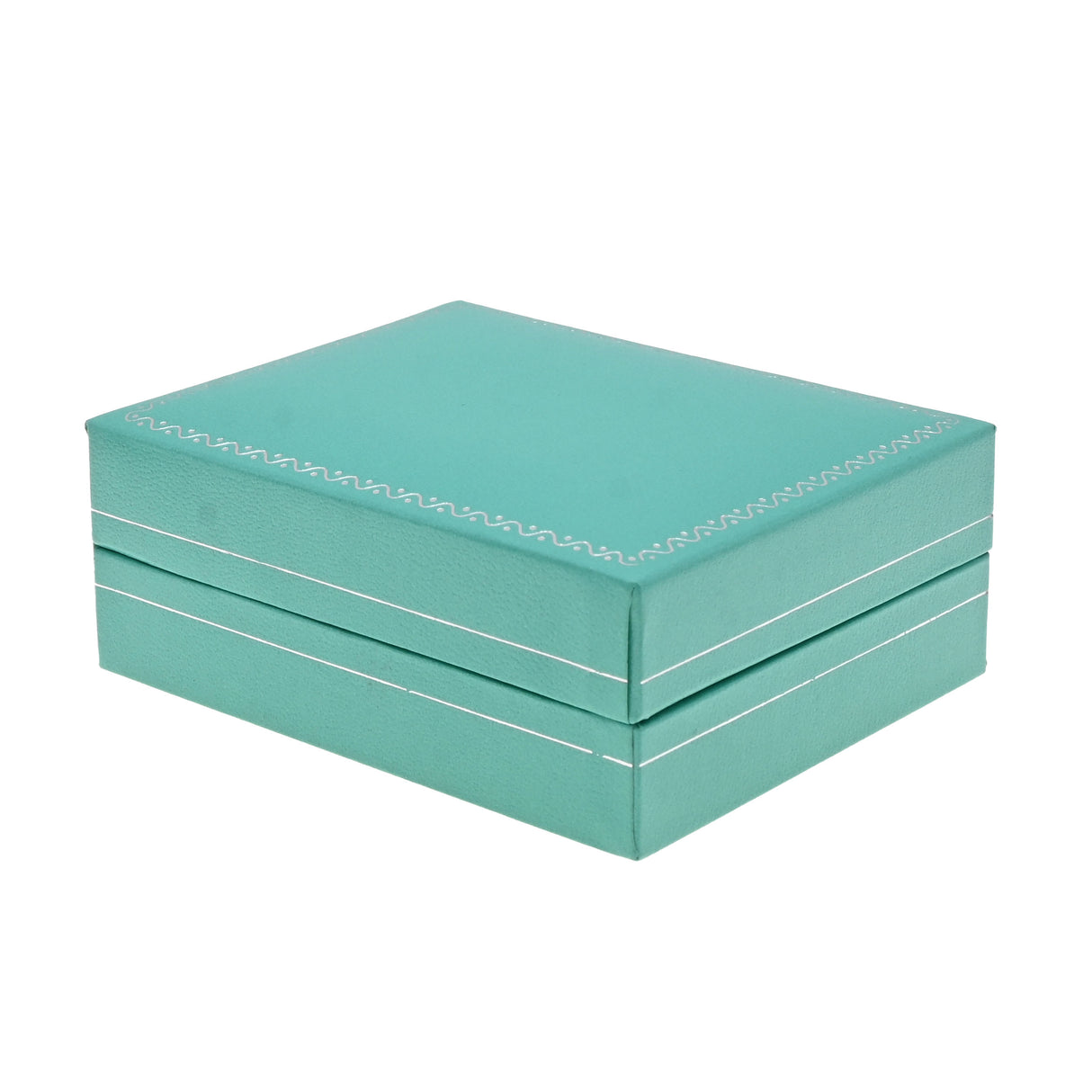 Teal Leatherette Pendant Box with Silver Trim - Pack of 12