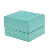 Teal Leatherette Ring Box with Silver Trim - Pack of 12