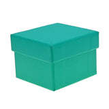 Teal Leatherette Ring Box with Silver Trim - Pack of 12