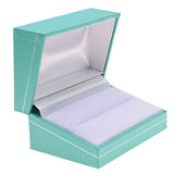 Teal Leatherette Double Ring Box with Silver Trim - Pack of 12