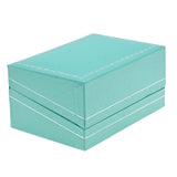 Teal Leatherette Double Ring Box with Silver Trim - Pack of 12