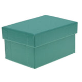 Teal Leatherette Double Ring Box with Silver Trim - Pack of 12