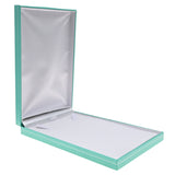 Teal Leatherette Necklace Box with Silver Trim - Pack of 12