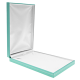 Teal Leatherette Necklace Box with Silver Trim - Pack of 12
