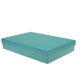 Teal Leatherette Necklace Box with Silver Trim - Pack of 12