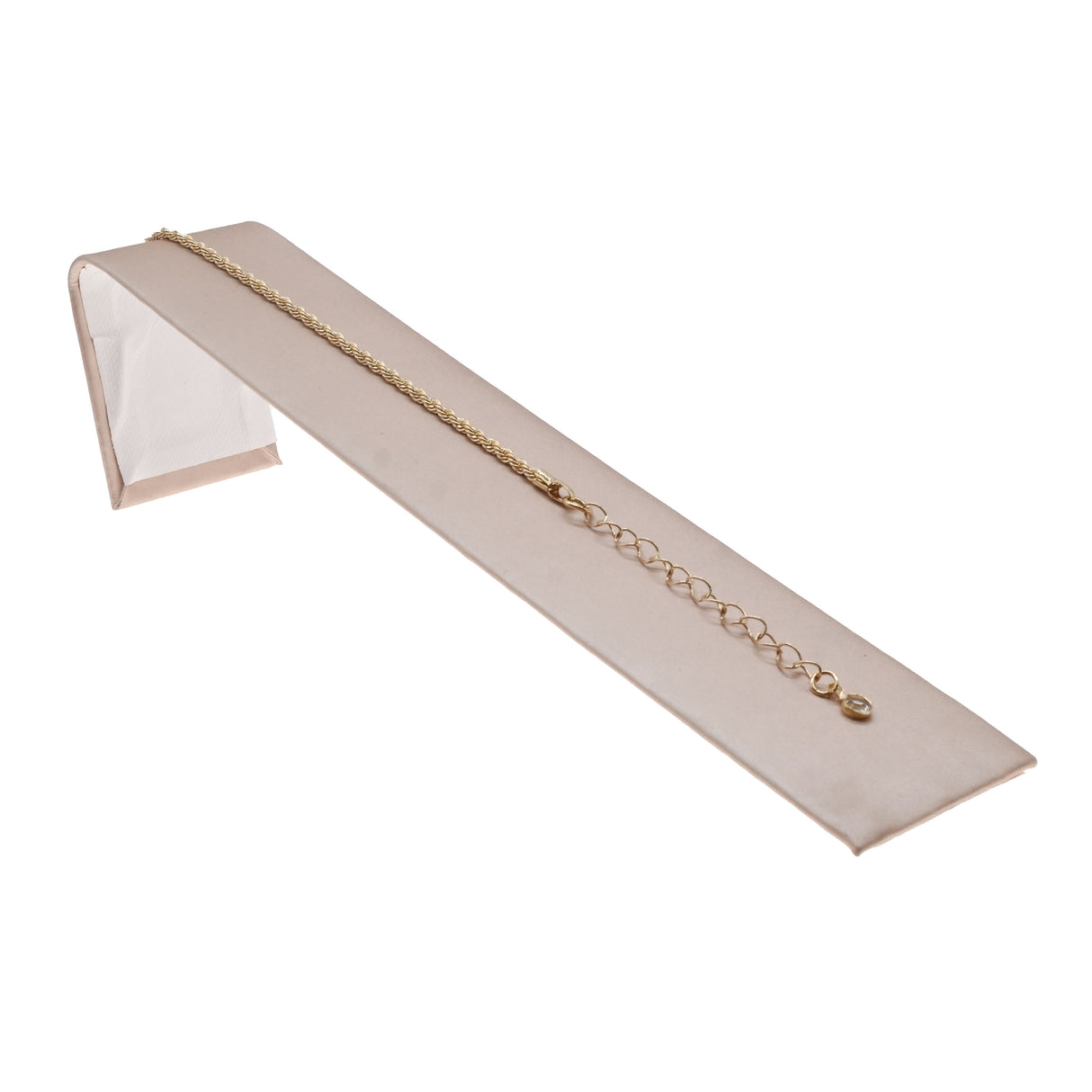 Pink Champagne Leatherette Jewelry Bracelet / Watch Display Ramp