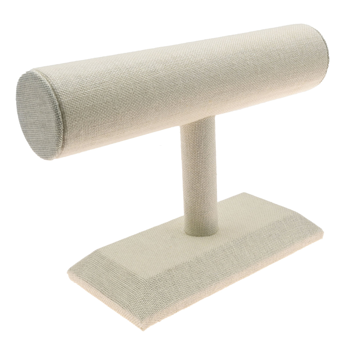 Beige Linen Jewelry Bracelet / Watch T Bar Stand