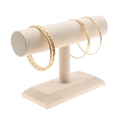 Beige Faux Suede Jewelry Bracelet or Watch Display T Bar