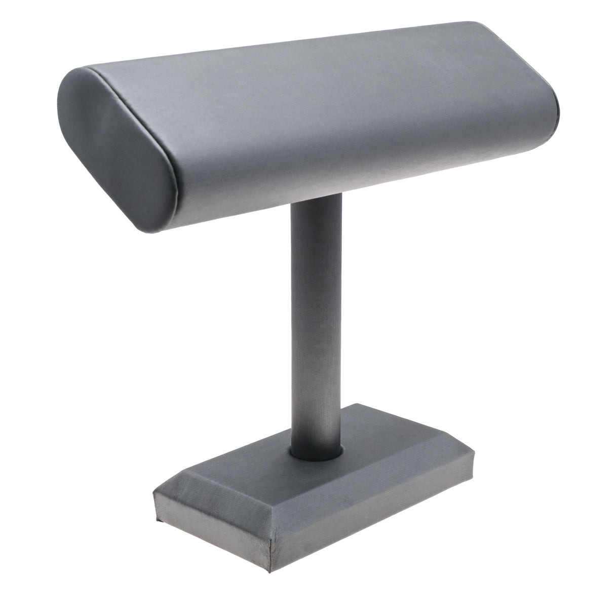 Steel Grey Leatherette Oval Bracelet T-Bar Display – 6-1/2" Tall