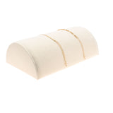 Beige Faux Suede Half Moon Jewelry Bracelet / Watch Display