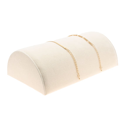 Beige Faux Suede Half Moon Jewelry Bracelet / Watch Display