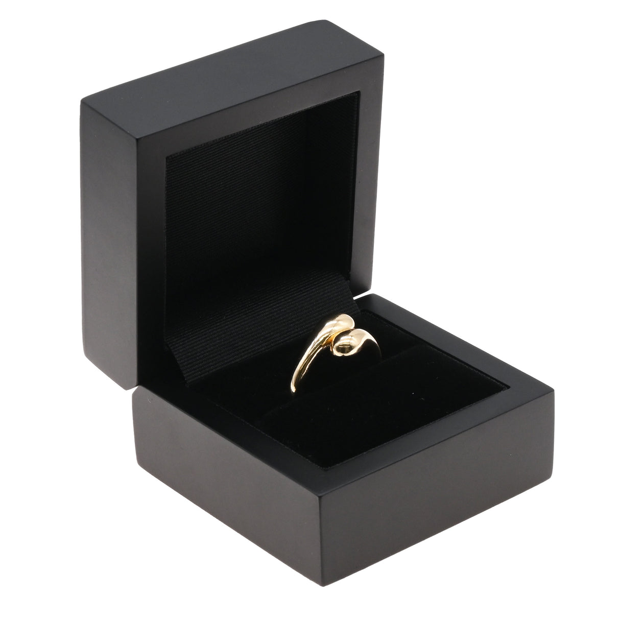 Matte Black Wood Ring Boxes - Pack of 12