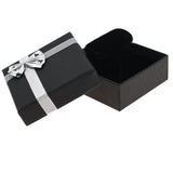 Black Paper Silver Bow-Tie Jewelry T Earring Insert Gift Boxes