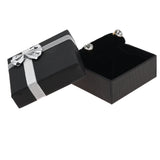 Black Paper Silver Bow-Tie Jewelry T Earring Insert Gift Boxes