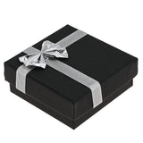 Black Paper Silver Bow-Tie Jewelry T Earring Insert Gift Boxes